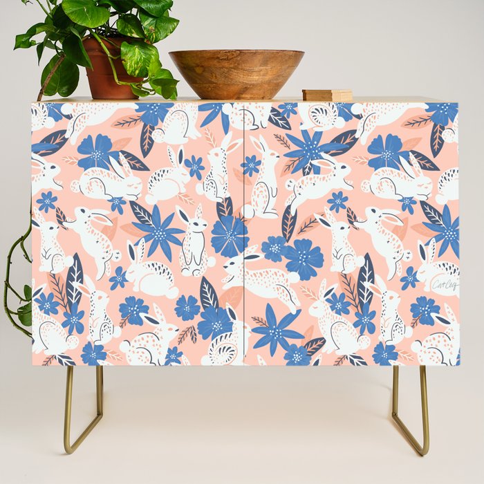 Bunnies & Blooms - Blue & Blush Palette Credenza Gallery Image 1