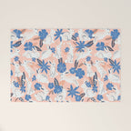 Bunnies & Blooms - Blue & Blush Palette Welcome Mat Gallery Image 1
