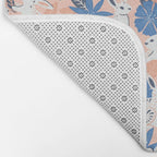 Bunnies & Blooms - Blue & Blush Palette Bath Mat Gallery Image 2