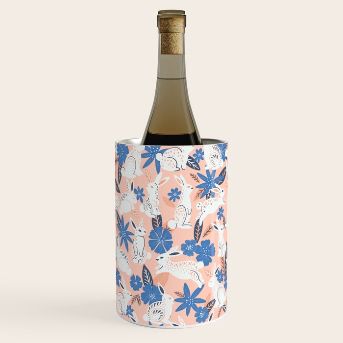 Bunnies & Blooms - Blue & Blush Palette Wine Chiller Gallery Image 1