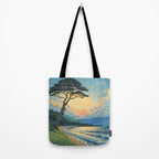 Arriving at Hneho Coast - A Contemporary Ukiyo-e Nature Landscape Tote Bag Gallery Image 2