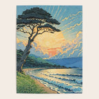 Arriving at Hneho Coast - A Contemporary Ukiyo-e Nature Landscape Poster Gallery Image 4