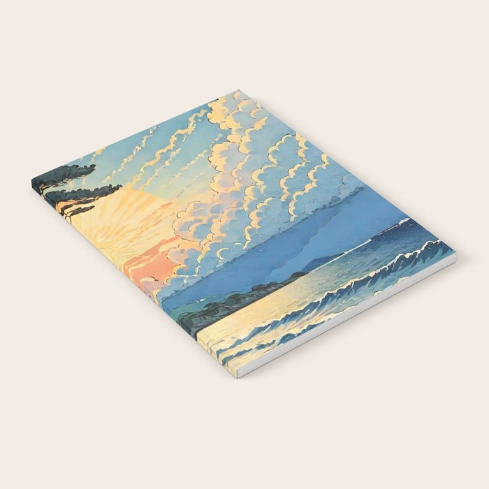 Arriving at Hneho Coast - A Contemporary Ukiyo-e Nature Landscape Notebook Gallery Image 1