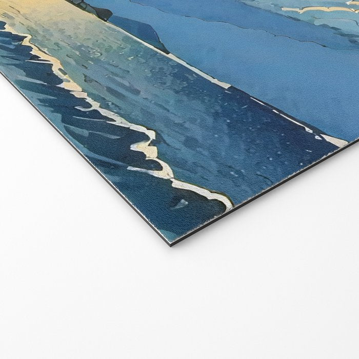 Arriving at Hneho Coast - A Contemporary Ukiyo-e Nature Landscape Welcome Mat Gallery Image 2