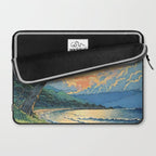 Arriving at Hneho Coast - A Contemporary Ukiyo-e Nature Landscape Laptop Sleeve Gallery Image 2