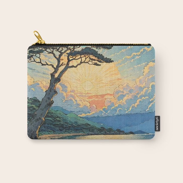 Arriving at Hneho Coast - A Contemporary Ukiyo-e Nature Landscape Carry All Pouch Gallery Image 1
