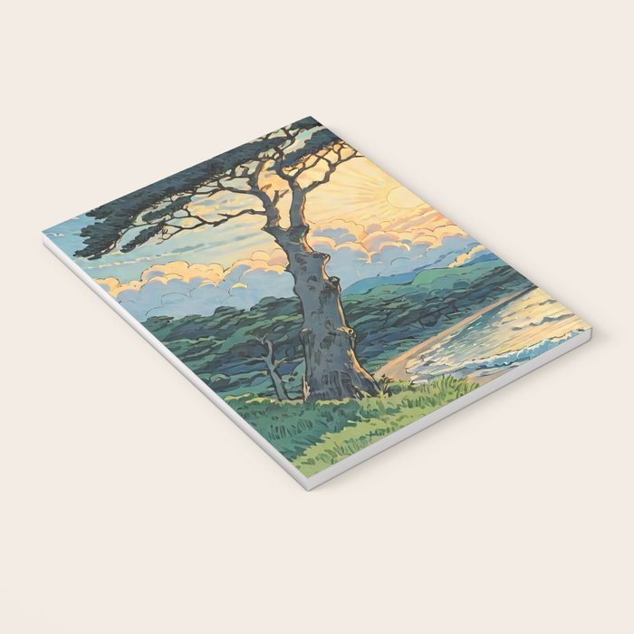 Arriving at Hneho Coast - A Contemporary Ukiyo-e Nature Landscape Notebook Gallery Image 3