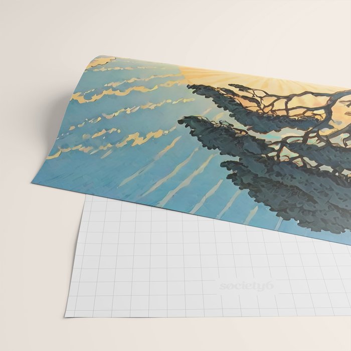 Arriving at Hneho Coast - A Contemporary Ukiyo-e Nature Landscape Wrapping Paper Gallery Image 2
