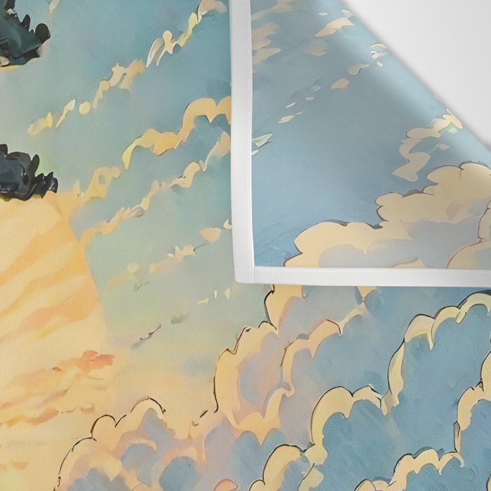 Arriving at Hneho Coast - A Contemporary Ukiyo-e Nature Landscape Wall Tapestry Gallery Image 3