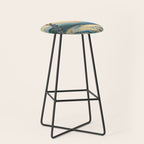 Arriving at Hneho Coast - A Contemporary Ukiyo-e Nature Landscape Stool Gallery Image 1
