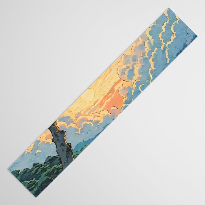Arriving at Hneho Coast - A Contemporary Ukiyo-e Nature Landscape Table Runner Gallery Image 3