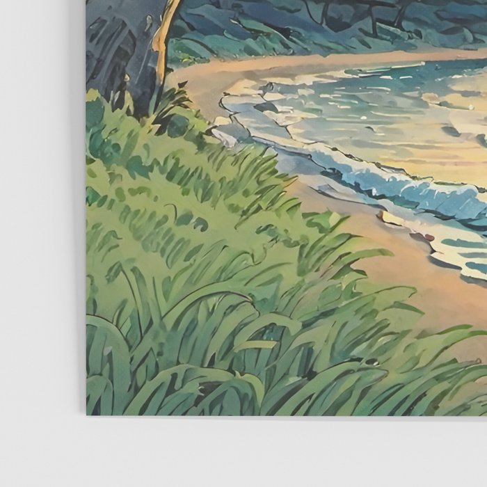 Arriving at Hneho Coast - A Contemporary Ukiyo-e Nature Landscape Poster Gallery Image 3