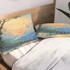 Arriving at Hneho Coast - A Contemporary Ukiyo-e Nature Landscape Pillow Sham Gallery Image 2