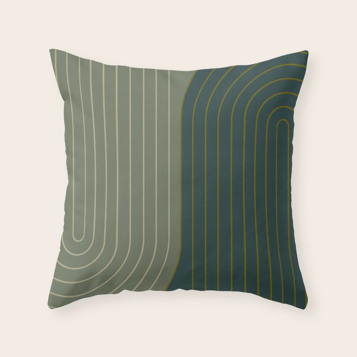 Two Tone Line Curvature XXXVII Throw Pillow Gallery Image 1