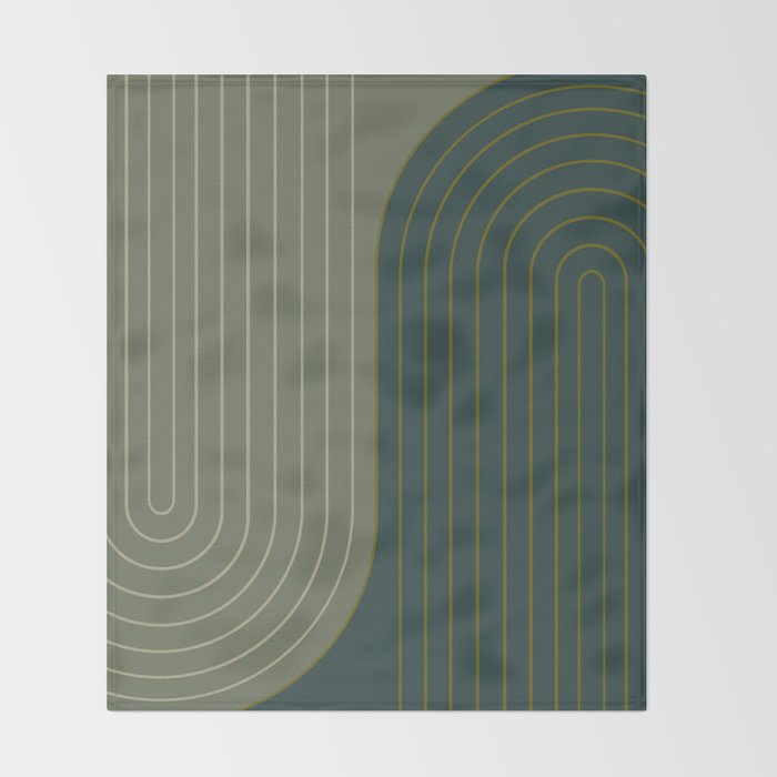 Two Tone Line Curvature XXXVII Throw Blanket Gallery Image 2