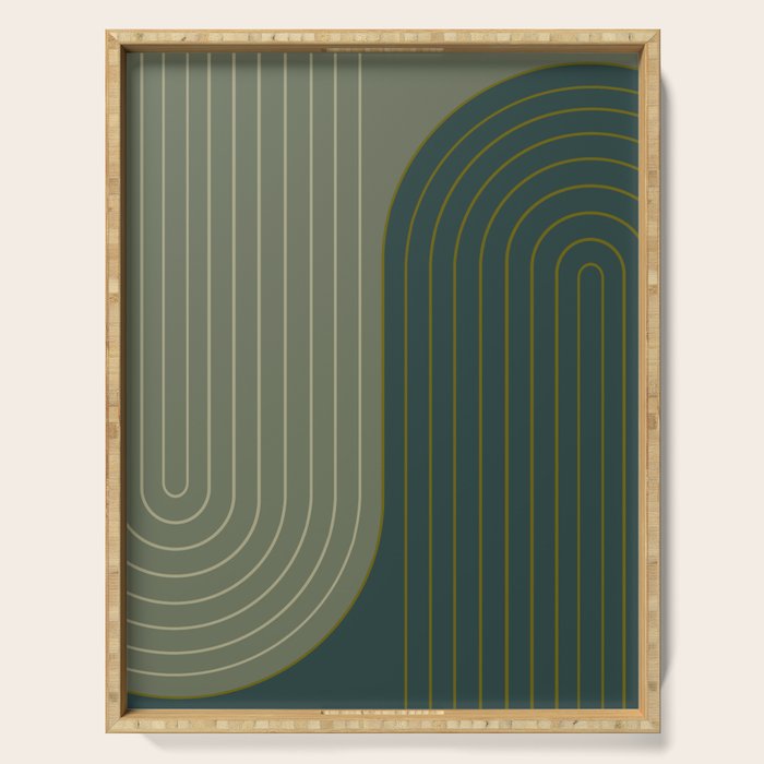 Two Tone Line Curvature XXXVII Serving Tray Gallery Image 1