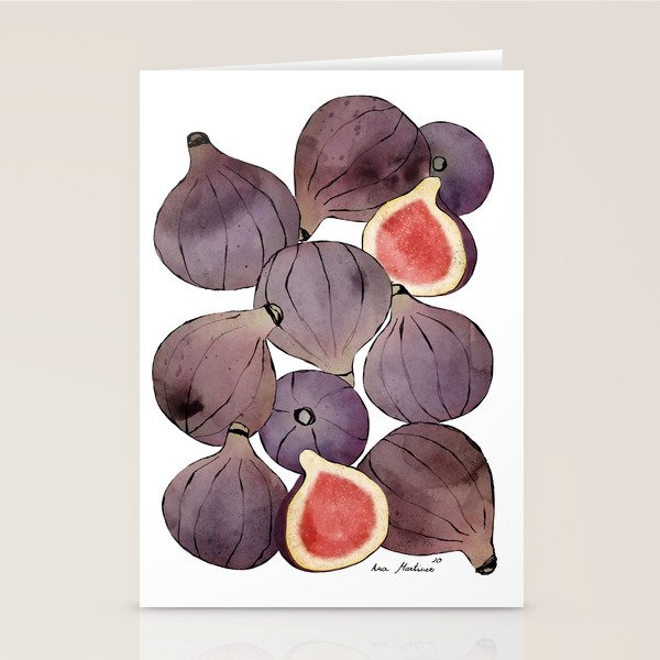 figs still life botanical watercolor Stationery Card Gallery Image 2
