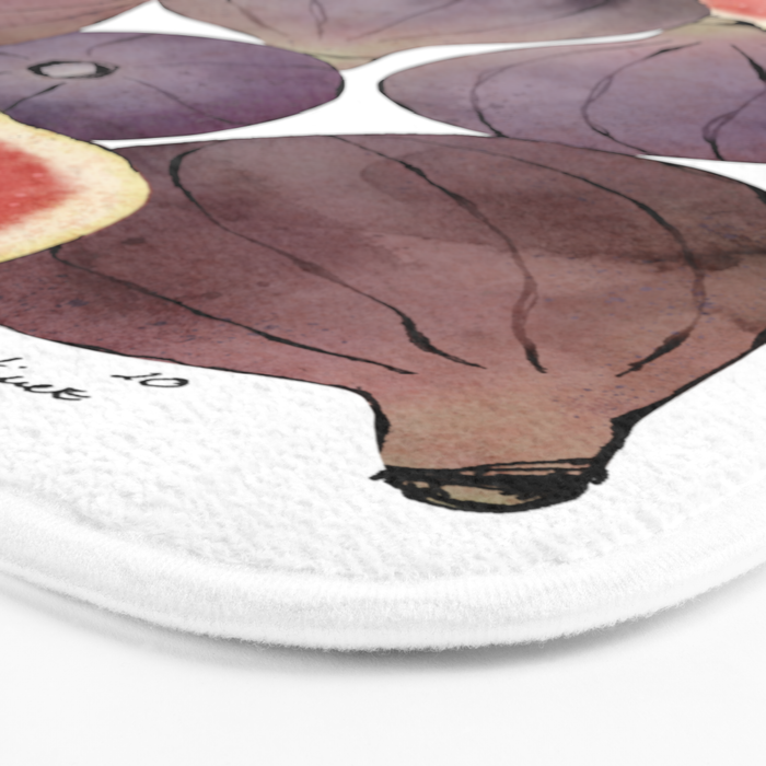 figs still life botanical watercolor Bath Mat Gallery Image 3