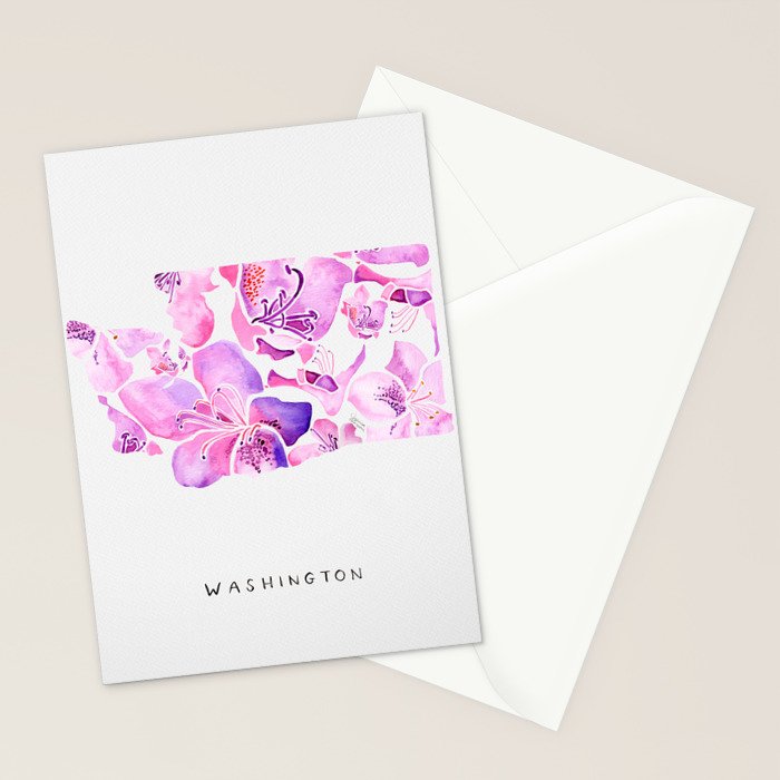 Washington State Rhododendron Stationery Card Gallery Image 2