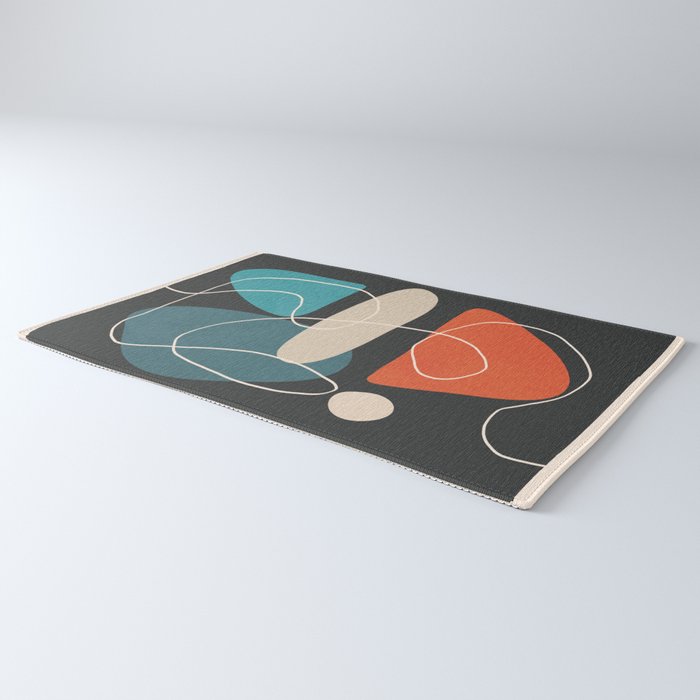 Minimal Colorful Abstract Shapes 4 Rug Gallery Image 3