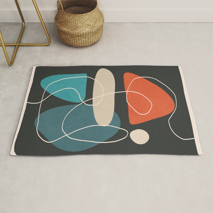 Minimal Colorful Abstract Shapes 4 Rug Gallery Image 1