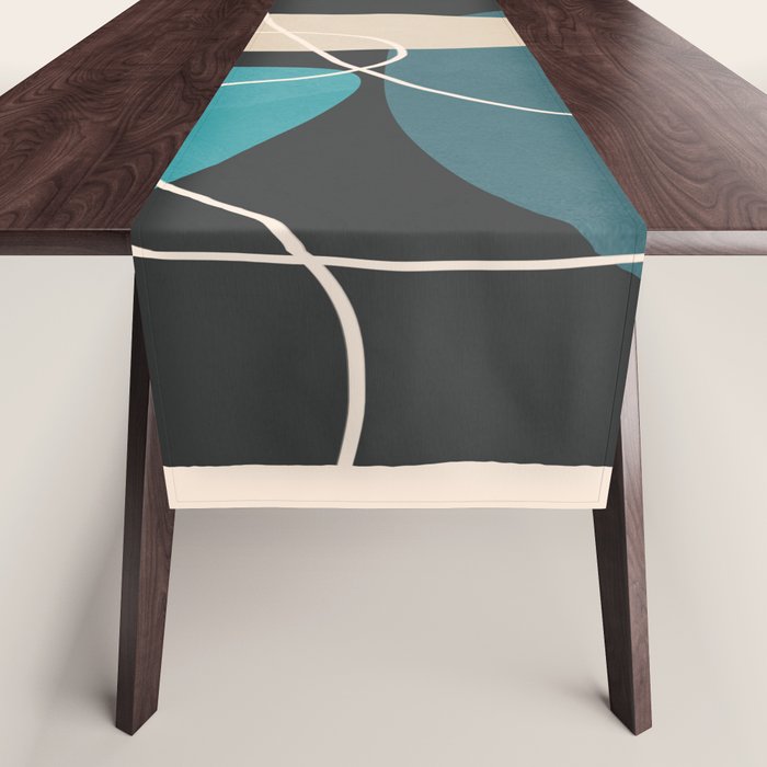 Minimal Colorful Abstract Shapes 4 Table Runner Gallery Image 1