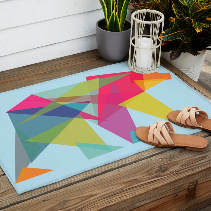 Fractal Bear - neon colorways Outdoor Rug Gallery Image 2