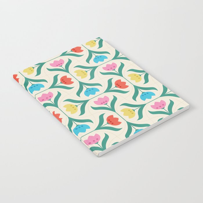 Vintage Tulips Patchwork Pattern Notebook Gallery Image 2