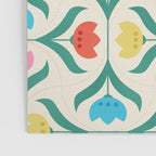 Vintage Tulips Patchwork Pattern Poster Gallery Image 3