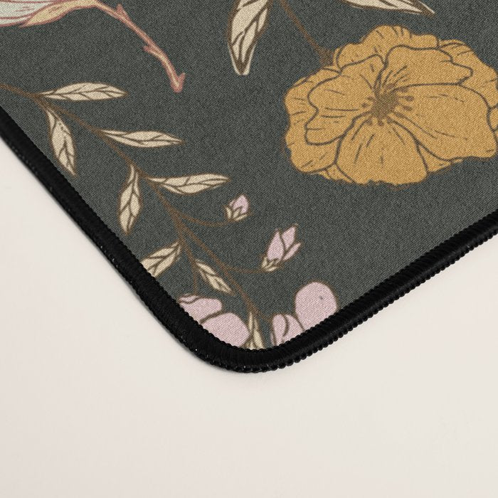 Spring Garden Flower Collection - Charcoal Black Desk Mat Gallery Image 4