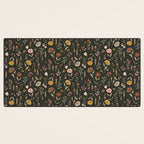 Spring Garden Flower Collection - Charcoal Black Desk Mat Gallery Image 3