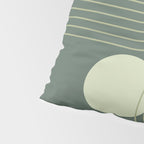 Mid Century Modern Geometric 126 in Forest Green Shades (Rainbow and Sun Abstraction) Pillow Sham Gallery Image 4