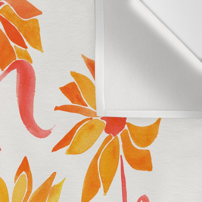 Sunflower Watercolor - Fiery Palette Wall Tapestry Gallery Image 3