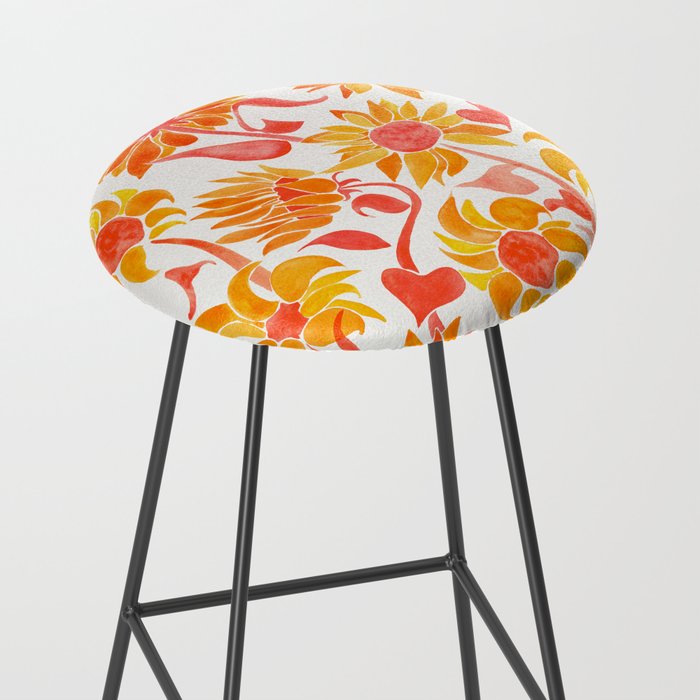 Sunflower Watercolor - Fiery Palette Stool Gallery Image 2