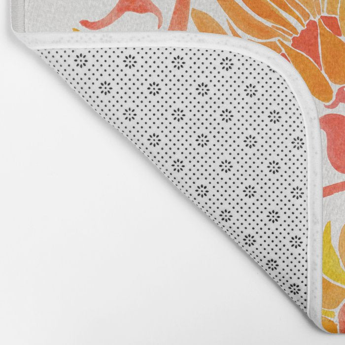 Sunflower Watercolor - Fiery Palette Bath Mat Gallery Image 2