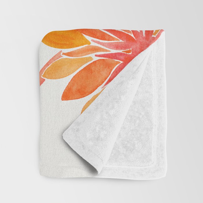 Sunflower Watercolor - Fiery Palette Throw Blanket Gallery Image 3