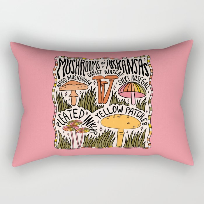 Mushrooms of Arkansas Rectangular Pillow Gallery Image 1