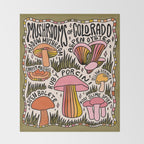 Mushrooms of Colorado Throw Blanket Gallery Image 2