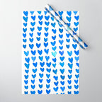 Brush stroke hearts - blue Wrapping Paper Gallery Image 1