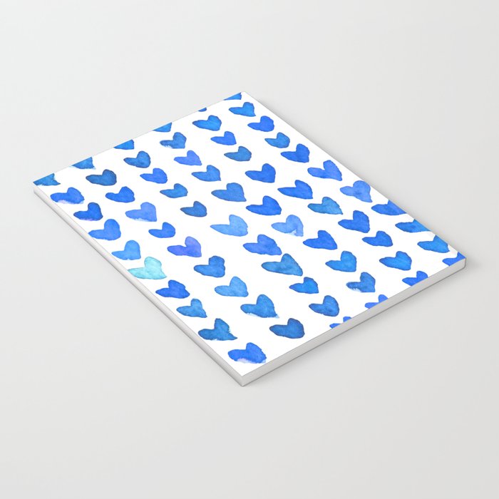 Brush stroke hearts - blue Notebook Gallery Image 3