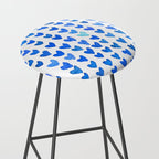 Brush stroke hearts - blue Stool Gallery Image 2