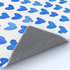 Brush stroke hearts - blue Rug Gallery Image 4