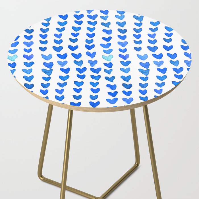 Brush stroke hearts - blue Side Table Gallery Image 2