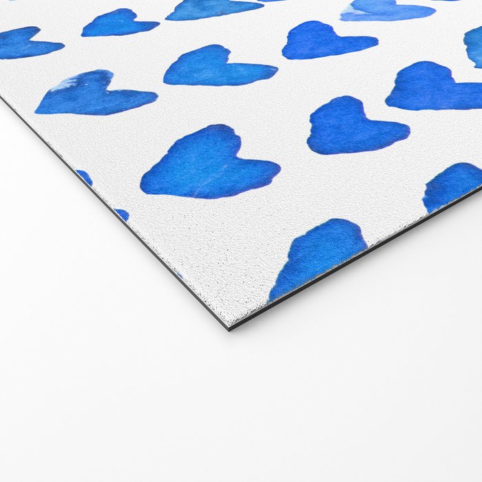 Brush stroke hearts - blue Welcome Mat Gallery Image 2