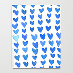 Brush stroke hearts - blue Notebook Gallery Image 4