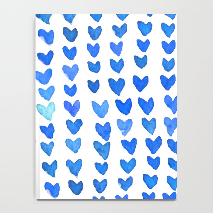 Brush stroke hearts - blue Notebook Gallery Image 4