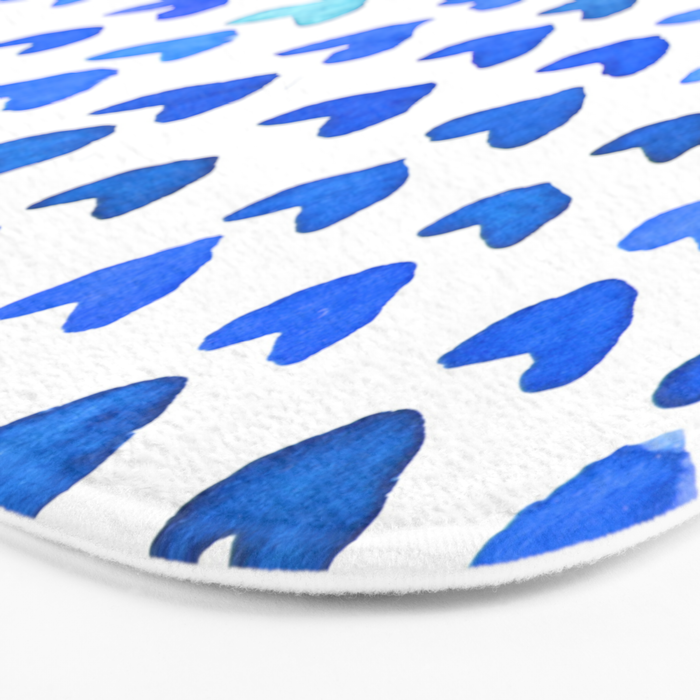 Brush stroke hearts - blue Bath Mat Gallery Image 3