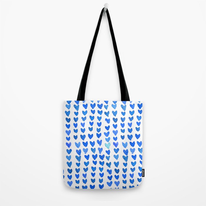 Brush stroke hearts - blue Tote Bag Gallery Image 2
