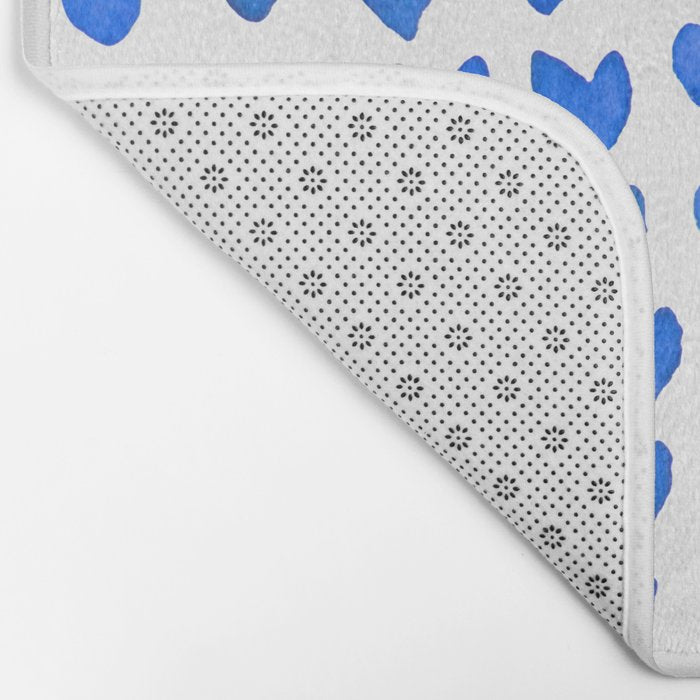 Brush stroke hearts - blue Bath Mat Gallery Image 2