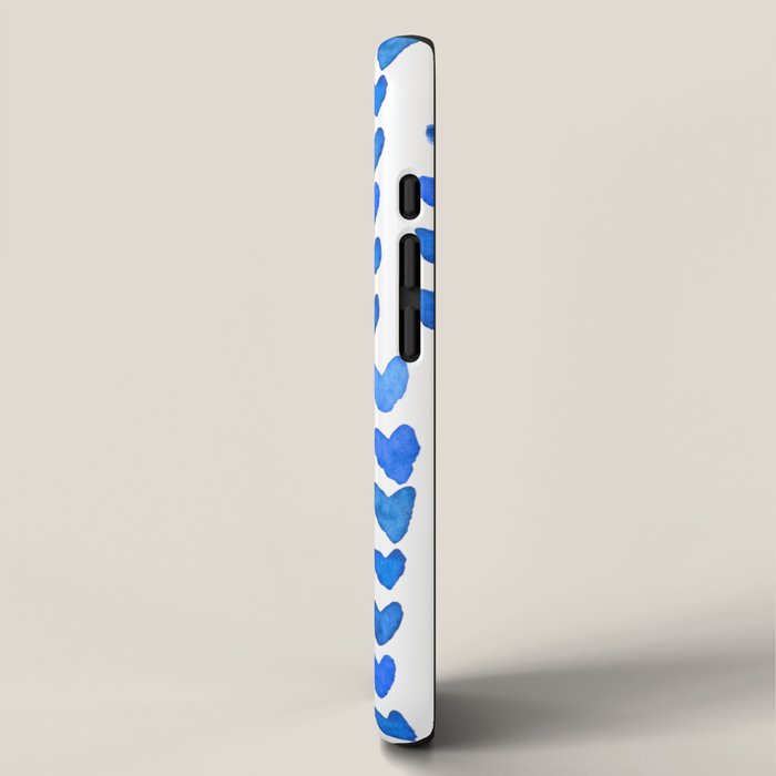 Brush stroke hearts - blue iPhone Case Gallery Image 2